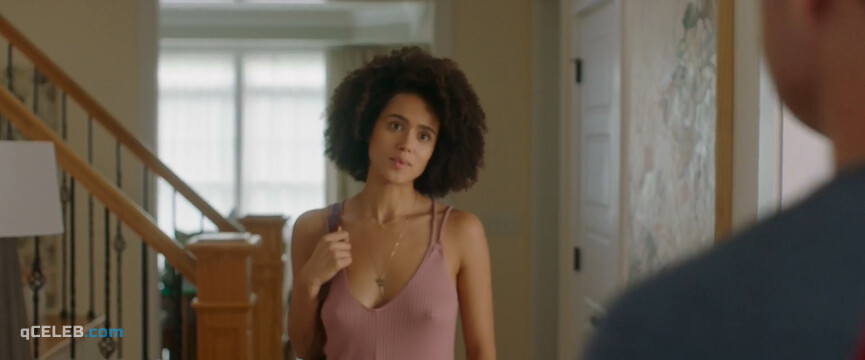 10. Nathalie Emmanuel nude, Britt Lower sexy – Holly Slept Over (2020)