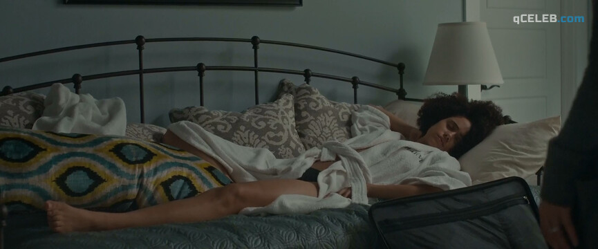 13. Nathalie Emmanuel nude, Britt Lower sexy – Holly Slept Over (2020)