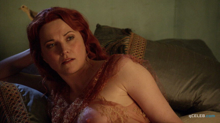 2. Lucy Lawless nude – Spartacus s01e10 (2010)